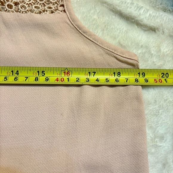 Zara Basic Top Medium Pale Pink Sleeveless Tunic Eyelets Trim Viscose Liteweight - Picture 14 of 14